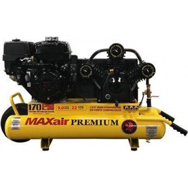 MAXair Air Compressor Twin Tank Gas 9hp