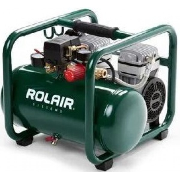 Rolair 1 HP - Ultra-Quiet (115V) 2.4CFM@90PSI 2.5 Gallon Oil Less Compressor