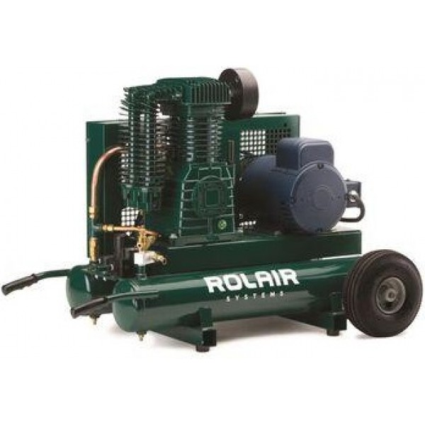 Rolair 5 HP 230V 18.8 CFM@90PSI 9 Gall Twin Tank Constant-Run Compressor