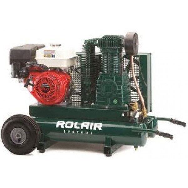 Rolair 9HP (270cc) Honda 20.1 CFM@90PSI 9 Gall Twin Tank Compressor