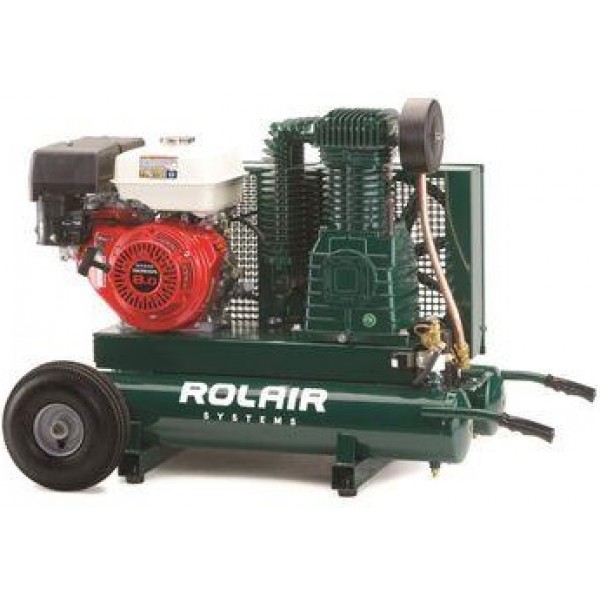 Rolair 9HP Honda 20.1 CFM@90PSI 9 Gallon Twin Tank Compressor with Electric Start